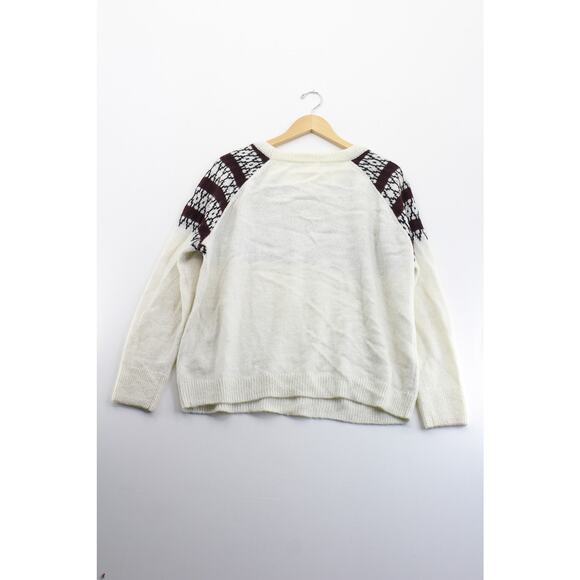 H&M wool fair isle pullover retro sweater womens large nordic cabincore holiday - Picture 2 of 5